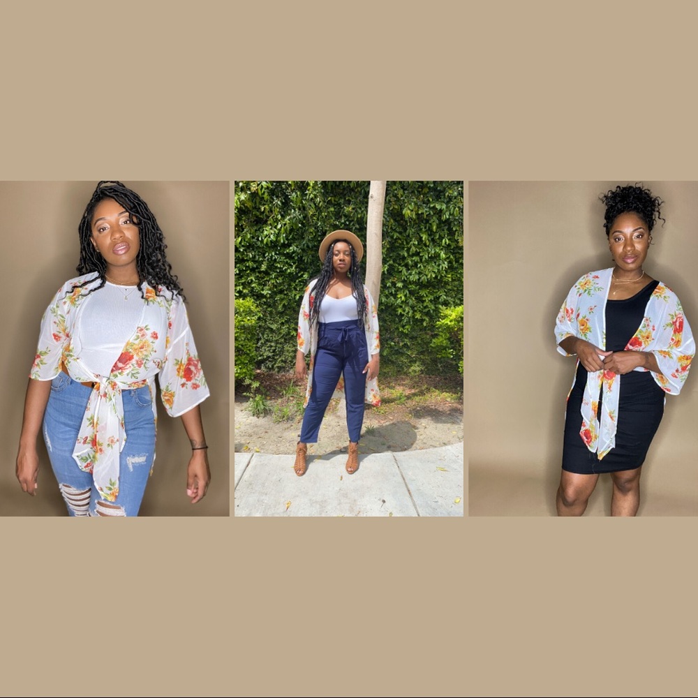 NWT Floral print kimono